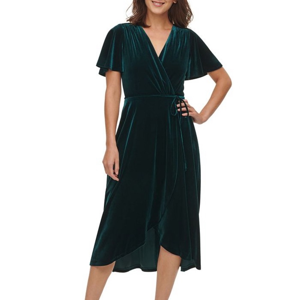 Vince Camuto Green Velvet Dress SZ 4